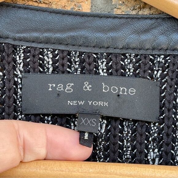 Rag & Bone Black and Silver Paula Knit Leather
Trim Jacket XXS - Picture 5 of 11